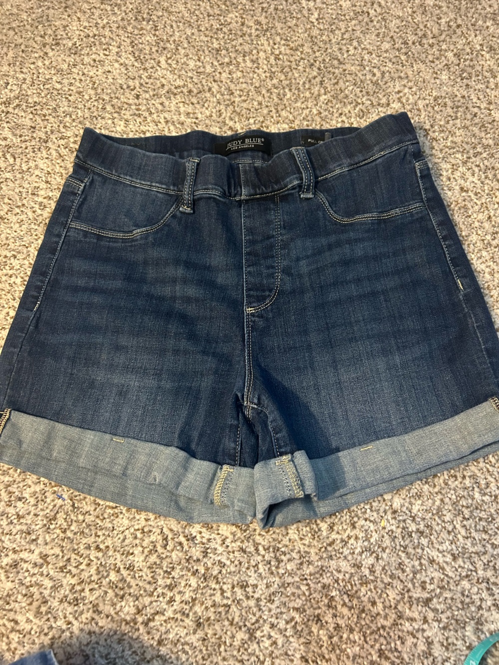 Judy Blue Dark Blue Roll-Cuff Denim Shorts